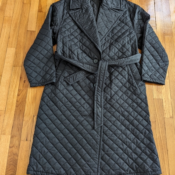 Women’s Long Sleeve Quilted Jacket - Prologue™ Sz L cotton blend. Black. Belted. - Picture 5 of 15